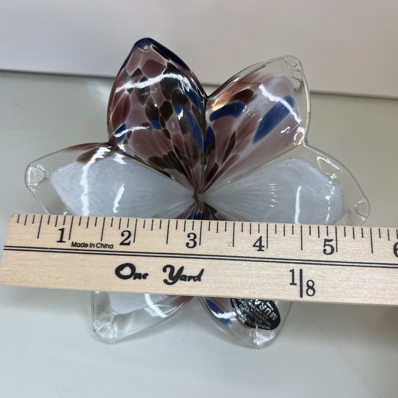 Italian Murano Hand Blown Art Glass Flower Made in Italy VTG 5.5” - Picture 14 of 14